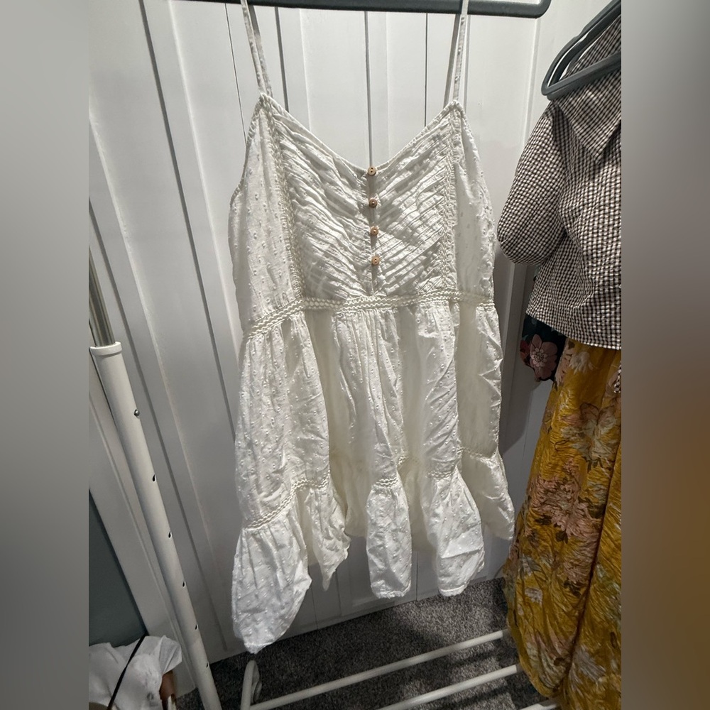 Zara Ivory Buttoned Dress